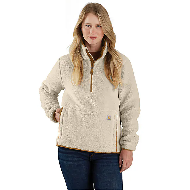 Carhartt Women's Loose Fit Fleece Pullover - 3 Warmest Rating - Oat Milk