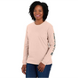 Carhartt Women's Loose Fit Heavyweight Long-Sleeve Logo Sleeve Graphic T-Shirt - Georgia Peach