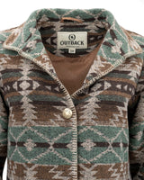 Outback Trading Co. Women's Moree Jacket - Light Brown & Teal Aztec Print