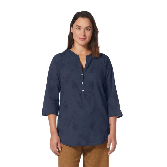 Royal Robbins Womens Oasis Tunic II 3/4 Sleeve - Navy