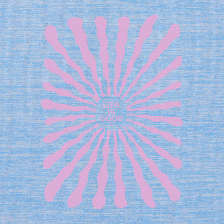 Life Is Good Womens Radiating Sun Long Sleeve Sun Crusher Hoodie - Cornflower Blue