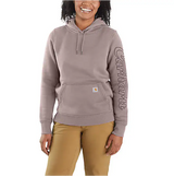 Carhartt Women's Rain Defender Relaxed Fit Midweight Script Sleeve Sweatshirt Mink