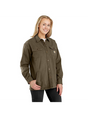 Carhartt Women's Rugged Flex Loose Fit Canvas Fleece-Lined Shirt Jacket - Tarmac