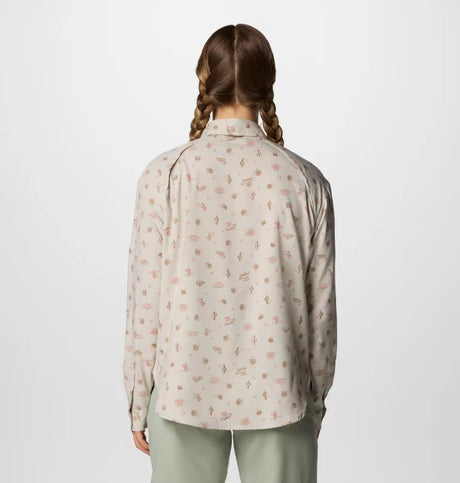 Columbia Womens Silver Ridge Utility Patterned Long Sleeve Shirt - Dark Stone Deserted
