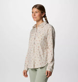 Columbia Womens Silver Ridge Utility Patterned Long Sleeve Shirt - Dark Stone Deserted