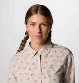Columbia Womens Silver Ridge Utility Patterned Long Sleeve Shirt - Dark Stone Deserted
