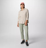 Columbia Womens Silver Ridge Utility Patterned Long Sleeve Shirt - Dark Stone Deserted