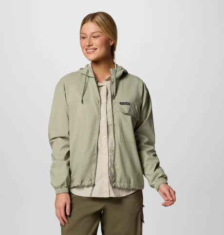 Columbia Womens Skien Valley Hooded Long Sleeve Shirt - Safari