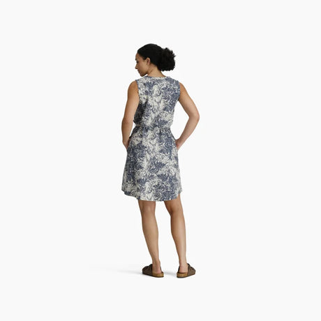 Royal Robbins Womens Spotless Traveler Tank Dress - Deep Blue Fern Print