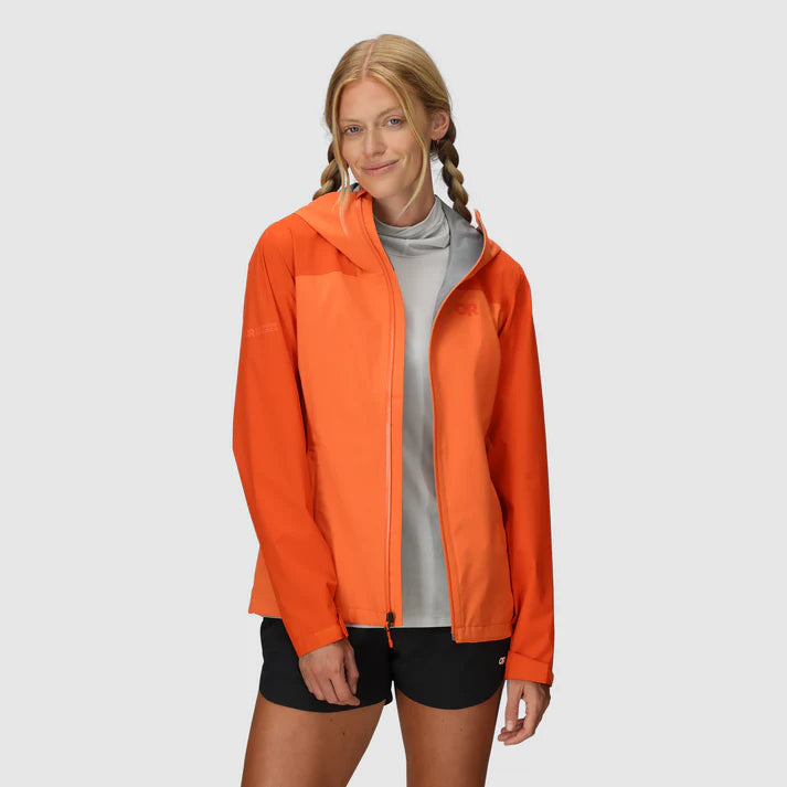 Outdoor Research Womens Stratoburst Stretch Rain Jacket - Spice/Zest