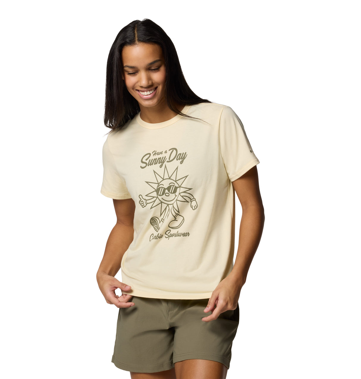 Columbia Womens Sun Trek Graphic Short Sleeve Shirt III - Lemon Wash / Shine On