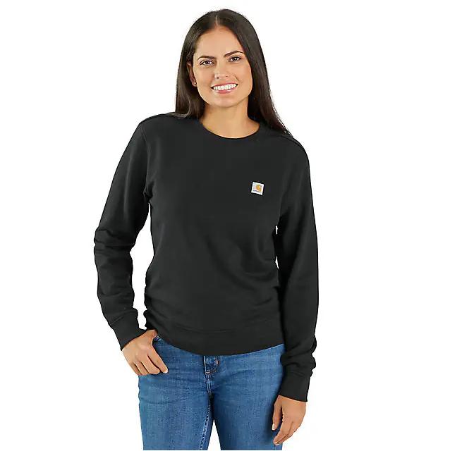 Carhartt Women's TENCEL Fiber Series Relaxed Fit French Terry Crewneck Sweatshirt - Black