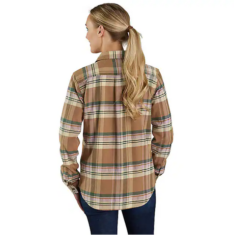 Carhartt Women's TENCEL Fiber Series Relaxed Fit Long-Sleeve Flannel Shirt - Flaxseed