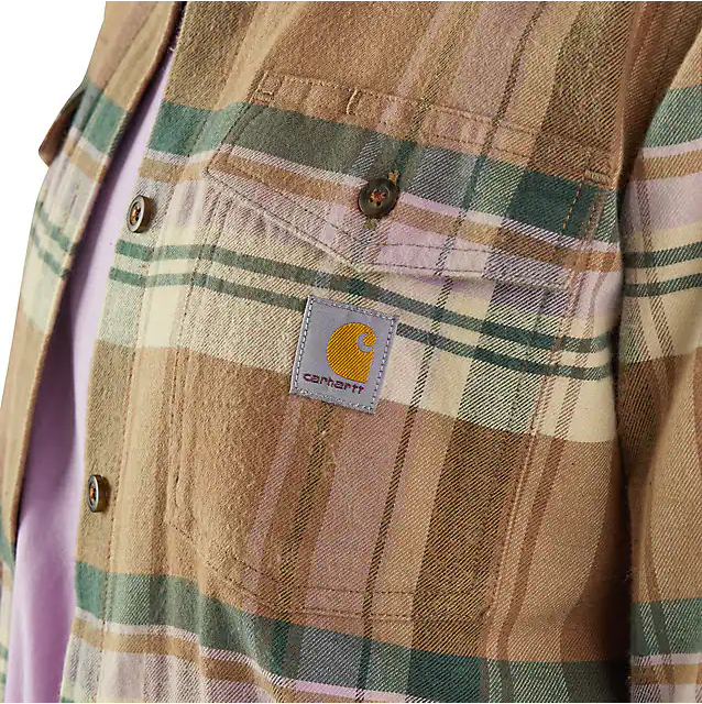 Carhartt Women's TENCEL Fiber Series Relaxed Fit Long-Sleeve Flannel Shirt - Flaxseed