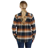 Carhartt Women's TENCEL Fiber Series Relaxed Fit Long-Sleeve Flannel Shirt - Navy