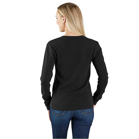 Carhartt Women's TENCEL Fiber Series Relaxed Fit Long-Sleeve Ribbed Henley Shirt - Black