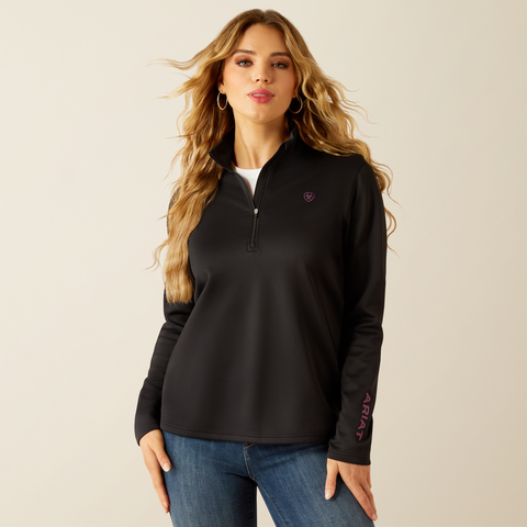 Ariat Women's Tek Team 1/2 Zip Sweatshirt - Black & Grape