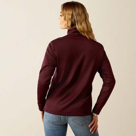 Ariat Women's Tek Team 1/2 Zip Sweatshirt - Malbec Heather & Dark Malbec