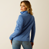 Ariat Women's Tek Team 1/2 Zip Sweatshirt - Soft Blue Heather & Ivory