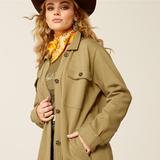 Ariat Women's Vagabond Long Shirt Duster - Burnt Olive