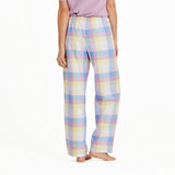 Life Is Good Womens Violet Check Pattern Classic Sleep Pant - Violet Purple