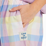 Life Is Good Womens Violet Check Pattern Classic Sleep Pant - Violet Purple