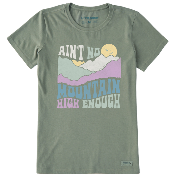 Life Is Good Women's Ain't No Mountain High Enough Short-Sleeve Crusher Tee - Moss Green Moss Green