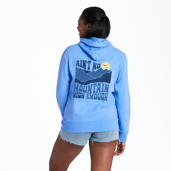 Life Is Good Women's Ain't No Mountain High Enough Simply True Fleece Zip Hoodie - Cornflower Blue Cornflower Blue