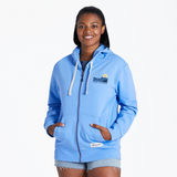 Life Is Good Women's Ain't No Mountain High Enough Simply True Fleece Zip Hoodie - Cornflower Blue