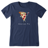 Life Is Good Women's American Pizza Pie Short-Sleeve Crusher Tee - Darkest Blue Darkest Blue