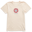 Life Is Good Women's Americana Daisy Short-Sleeve Crusher-LITE Tee - Putty White Putty White