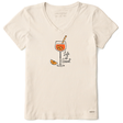 Life Is Good Women's Aperol Spritz Short-Sleeve Crusher-LITE Vee - Putty White Putty White