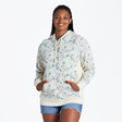 Life Is Good Women's Botanical Butterfly Pattern Simply True Fleece Hoodie - Putty White Putty White