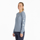 Life Is Good Women's Detailed Wildflowers Long-Sleeve Crusher Tee - Stone Blue Stone Blue