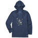 Life Is Good Women's Dreamy Shine On Daisies Long-Sleeve Crusher-LITE Hooded Tee - Darkest Blue Darkest Blue