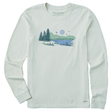 Life Is Good Women's Fineline Mountain Lake Long-Sleeve Crusher-LITE Tee - Fog Gray Fog Gray