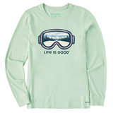 Life Is Good Women's Goggles Trail View Long Sleeve Crusher Tee Sage green