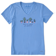 Life Is Good Women's Home is Where You Plant it Short-Sleeve Crusher-LITE Vee - Cornflower Blue Cornflower Blue