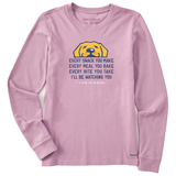 Life Is Good Women's I'll Be Watching You Long Sleeve Crusher Tee Violet purple