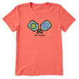 Life Is Good Women's Keep it Simple Pickleball Short-Sleeve Crusher-LITE Tee - Mango Orange Mango Orange