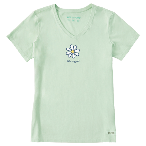 Life Is Good Women's LIG Daisy Short-Sleeve Crusher Vee - Sage Green Sage Green