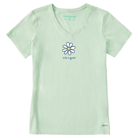 Life Is Good Women's LIG Daisy Short-Sleeve Crusher Vee - Sage Green Sage Green