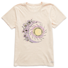 Life Is Good Women's Moon Flower Short-Sleeve Crusher Tee - Putty White Putty White