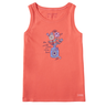 Life Is Good Women's More Love Flower Vase Doodle Crusher Tank - Mango Orange Mango Orange