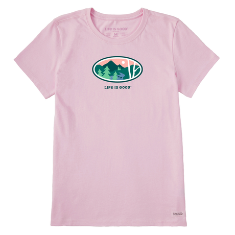 Life Is Good Women's Mountain Oval Short-Sleeve Crusher Tee - Seashell Pink Seashell Pink