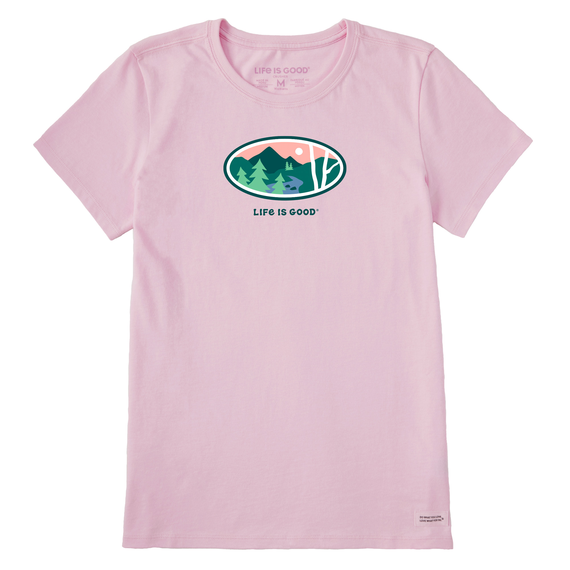 Life Is Good Women's Mountain Oval Short-Sleeve Crusher Tee - Seashell Pink Seashell Pink