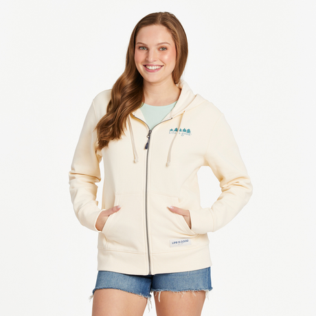 Life Is Good Women's Mountainside Oval Simply True Fleece Zip Hoodie