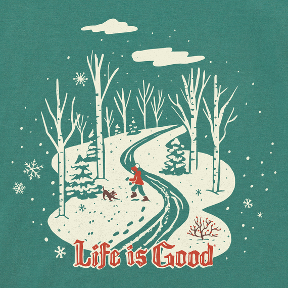 Life Is Good Women's Nostalgic Winter Day Long Sleeve Crusher Tee - Spruce Green