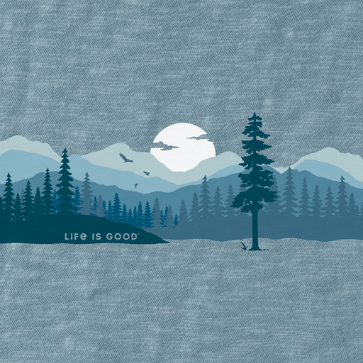 Life Is Good Women's Outdoor Mountain Landscape Relaxed Fit Long Sleeve Slub Tee