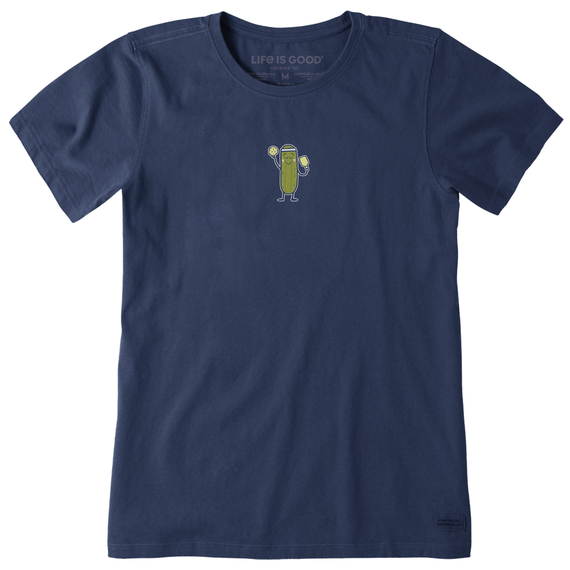 Life Is Good Women's Quirky Pickle Person Short-Sleeve Crusher Tee - Darkest Blue Darkest Blue